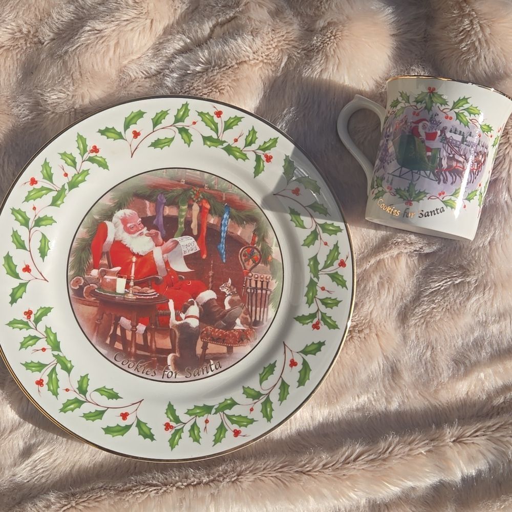 Lenox Holiday Cookies for Santa Plate and Mug, NEW IN BOX - VINTAGE
